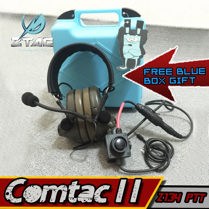 Z-Tac Headset Comtac II Airsoft Paintball Hunting Z-TAC Arsoft PTT kenwood air gun Peltor Airsoft Element Z Tac Active Headphone