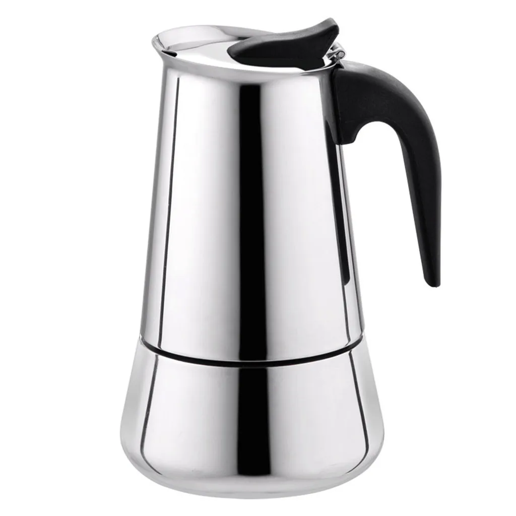 

Stainless Steel Wide Bottom Home Coffee Pot Moka Espresso Maker Percolator Stove pitcher minipresso