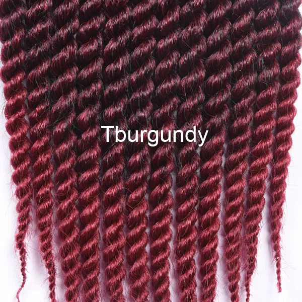 TOMO, 12 дюймов, 18 дюймов, вязанные крючком косички, Сенегальские, для детей, 12 корней/упаковка, Омбре, красные, вязанные крючком волосы, синтетические плетеные волосы для наращивания - Цвет: T1B/бордовый