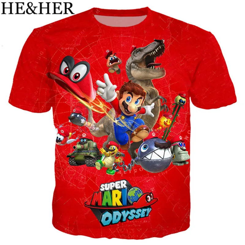 

Latest Harajuku cartoon super mario odyssey t shirt men/women 3D print t-shirts hip hop style tshirt streetwear summer tops