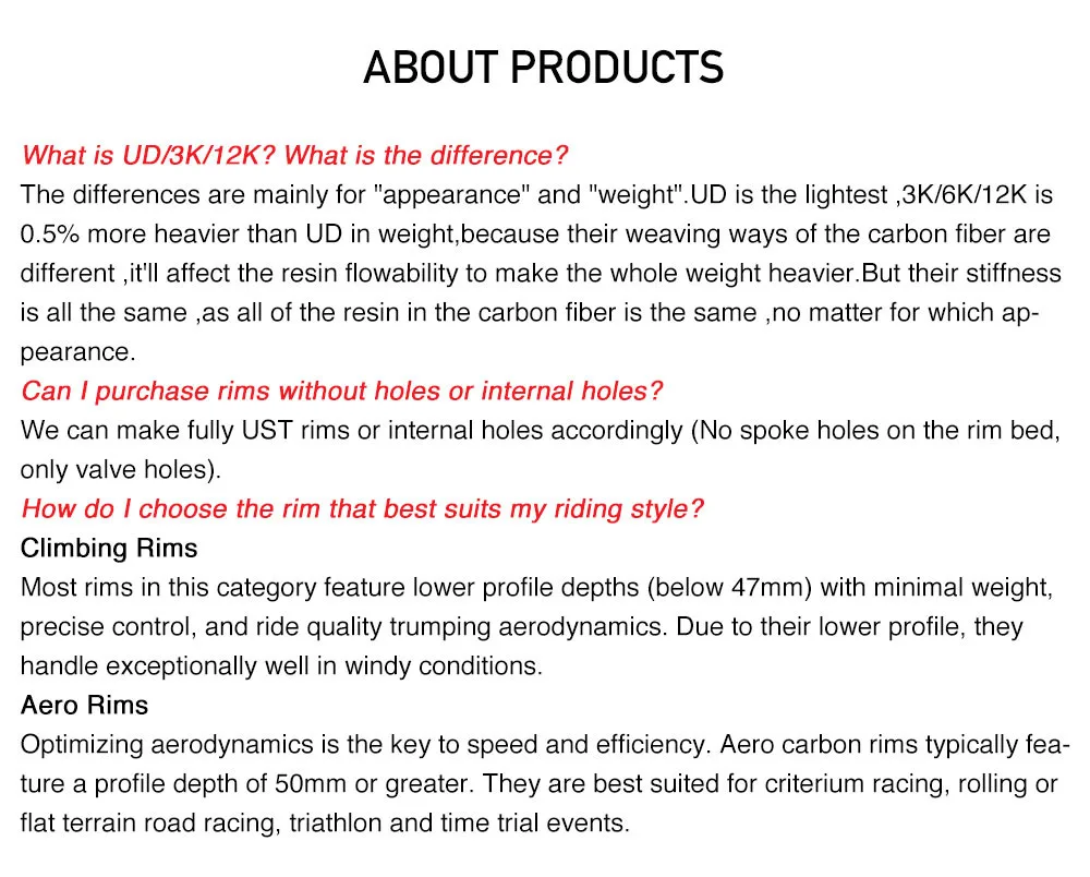 Sale Disc Brake 700c Carbon Fiber Road Rim 12k Matte Tubular Clincher Tubeless  25mm Or 27mm Width Customized 30/47/50/60/88mm 17