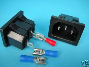 

50 AC Power IEC Inlet Socket with Cable Wire Clamp PS2