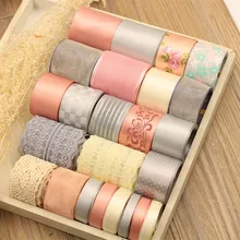 Free shipping 24YDS Mixed 24 style Pink Grey satin / grosgrain ribbon cartoon ribbons set Cotton lace tape DIY hair accessory