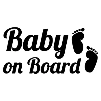 

15.5*7.6CM BABY ON BOARD Funny Feet window Sticker Vinyl Styling Warning Mark Decal