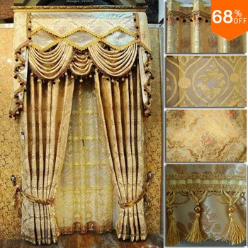 

Quality Yarn Dyed Jacquard curtain decoration Fashion Luxury Gorgeous Pleat Fashion curtain decorations Home Textile curtains