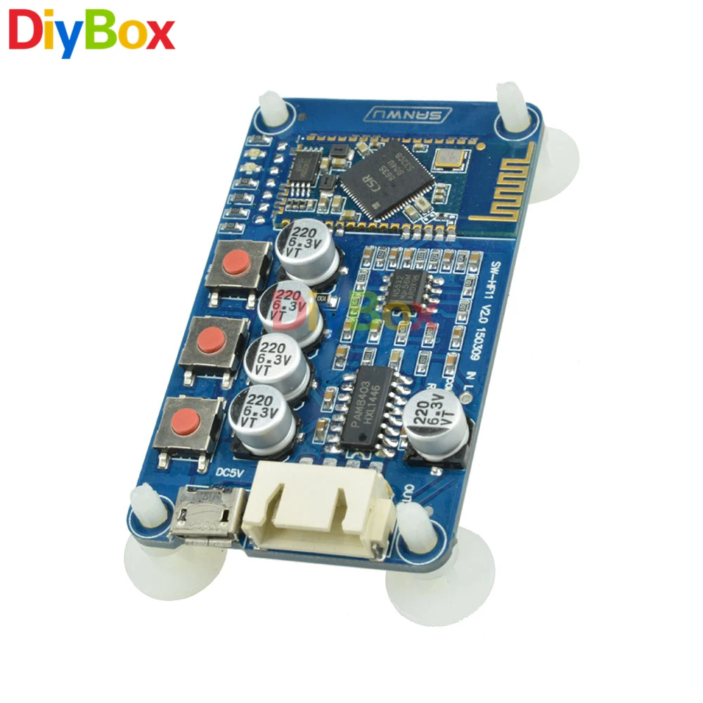 

Bluetooth 4.0 Audio Receiver Board Wireless Stereo Amplifier Module Mini USB 5V