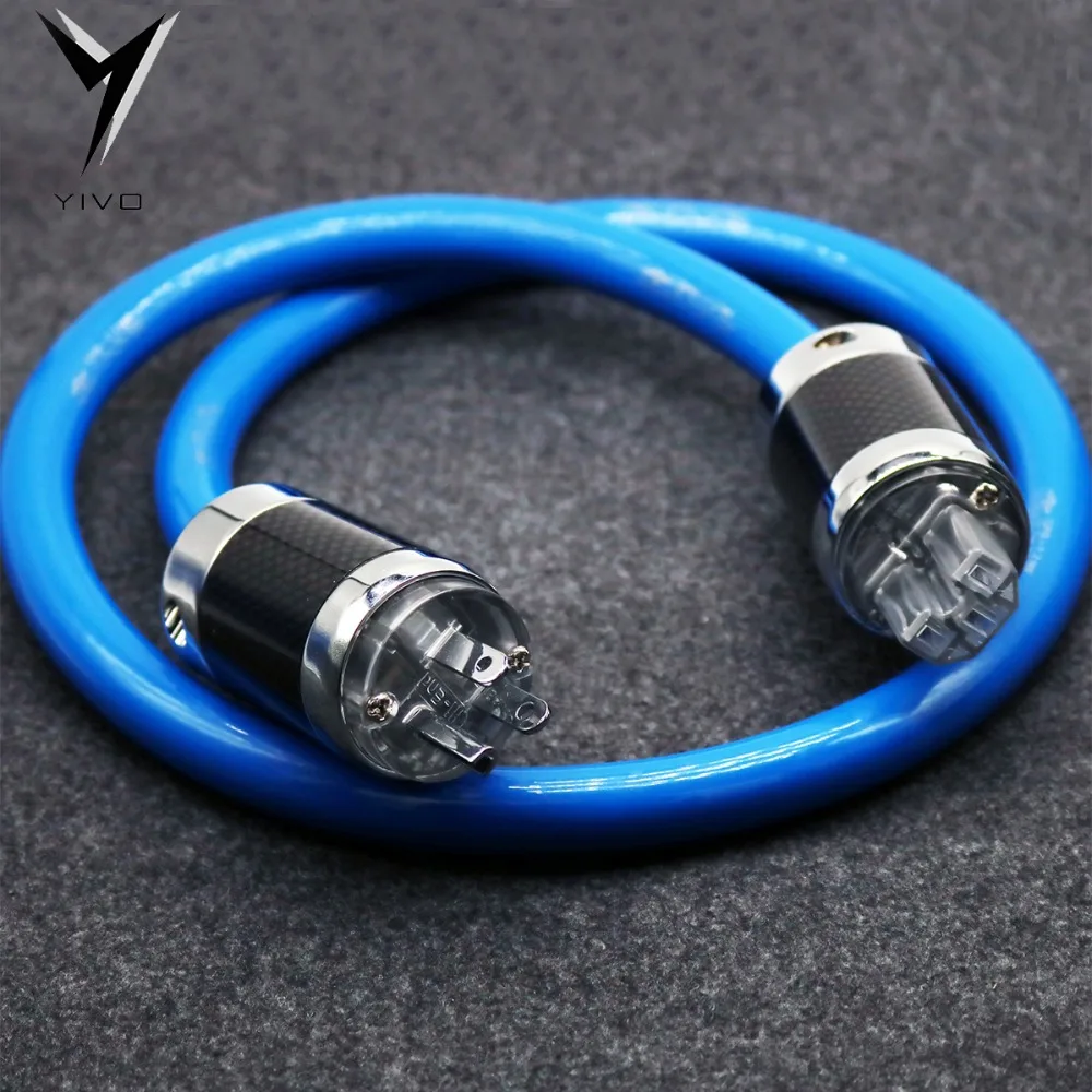 

US + IEC plug OFC Pure Copper Plated Silver SILTECH SPO-12MF Blue shield AC 3 core 3mm 15mm Electrical power Cable Cord Wire