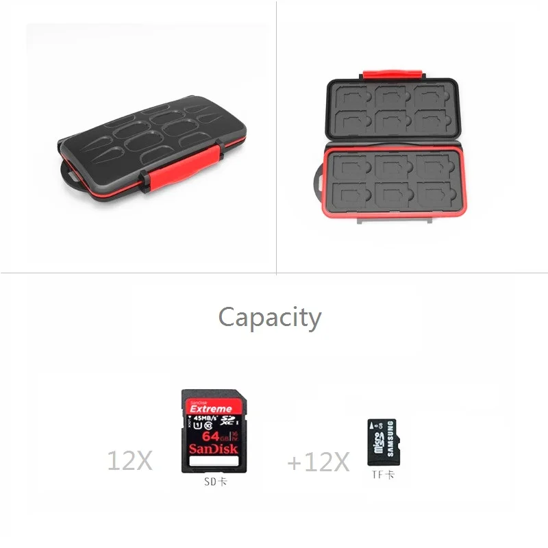 Чехол для карты памяти держатель карт 12 SD 12TF Micro 24 жесткий пакет