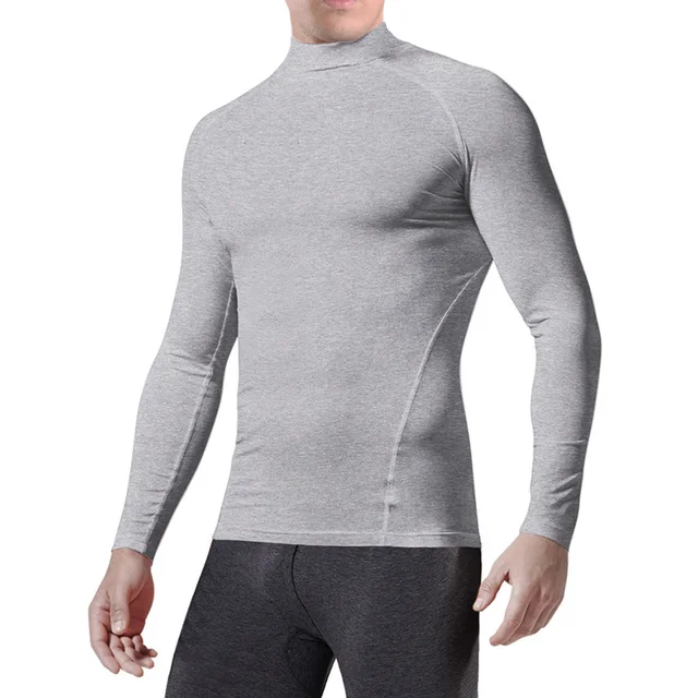 KalvonFu New Design Men's Winter Slim Fit Undershirt Male Long Sleeve