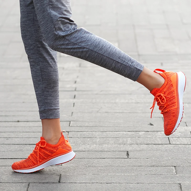  Xiaomi Mijia 2 Sneaker Smart Sport Shoes Uni-moulding Techinique Fishbone Lock System Elastic Knitt