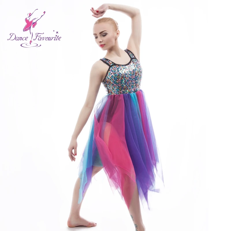 Sequie Лирический платье для сцены или производительности женские современные Балетные костюмы платье леди Танцевальный костюм девушка