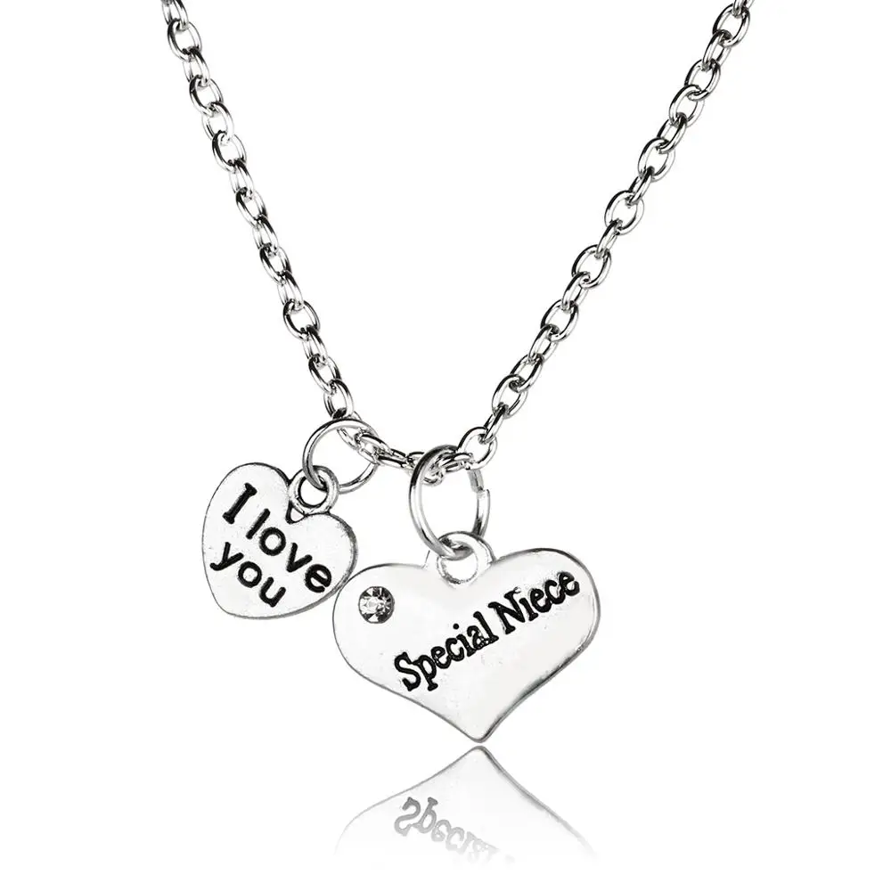 Очаровательное Подарочное ожерелье для семейной вечеринки в виде сердца я люблю