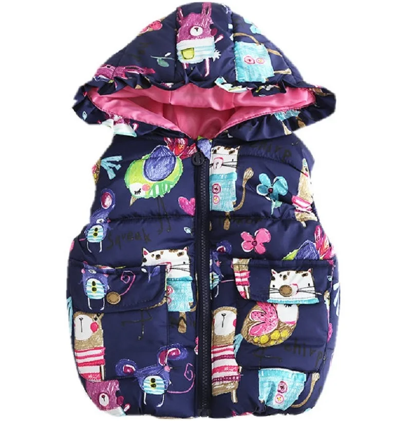 2016 Autumn Winter Hooded Vest Top For Little Baby Girls 1 6Years