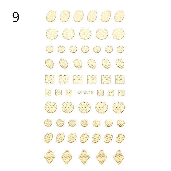 1 лист 3D наклейки для ногтей золотые Серебристые полосы линии металлические полосы клейкая лента DIY наклейки для ногтей украшения ногтей дизайн маникюра - Цвет: LM-9