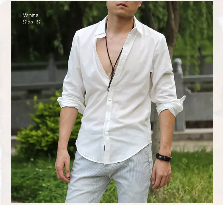 Zecmos Cotton Linen Shirts Man Summer White Shirt Social Gentleman Shirts Men Ultra Thin Casual Shirt British Fashion Clothes 45