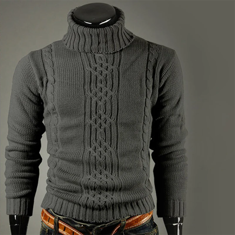 Man autumn and winter warm long sleeve knit shirt wool lapel large size ...