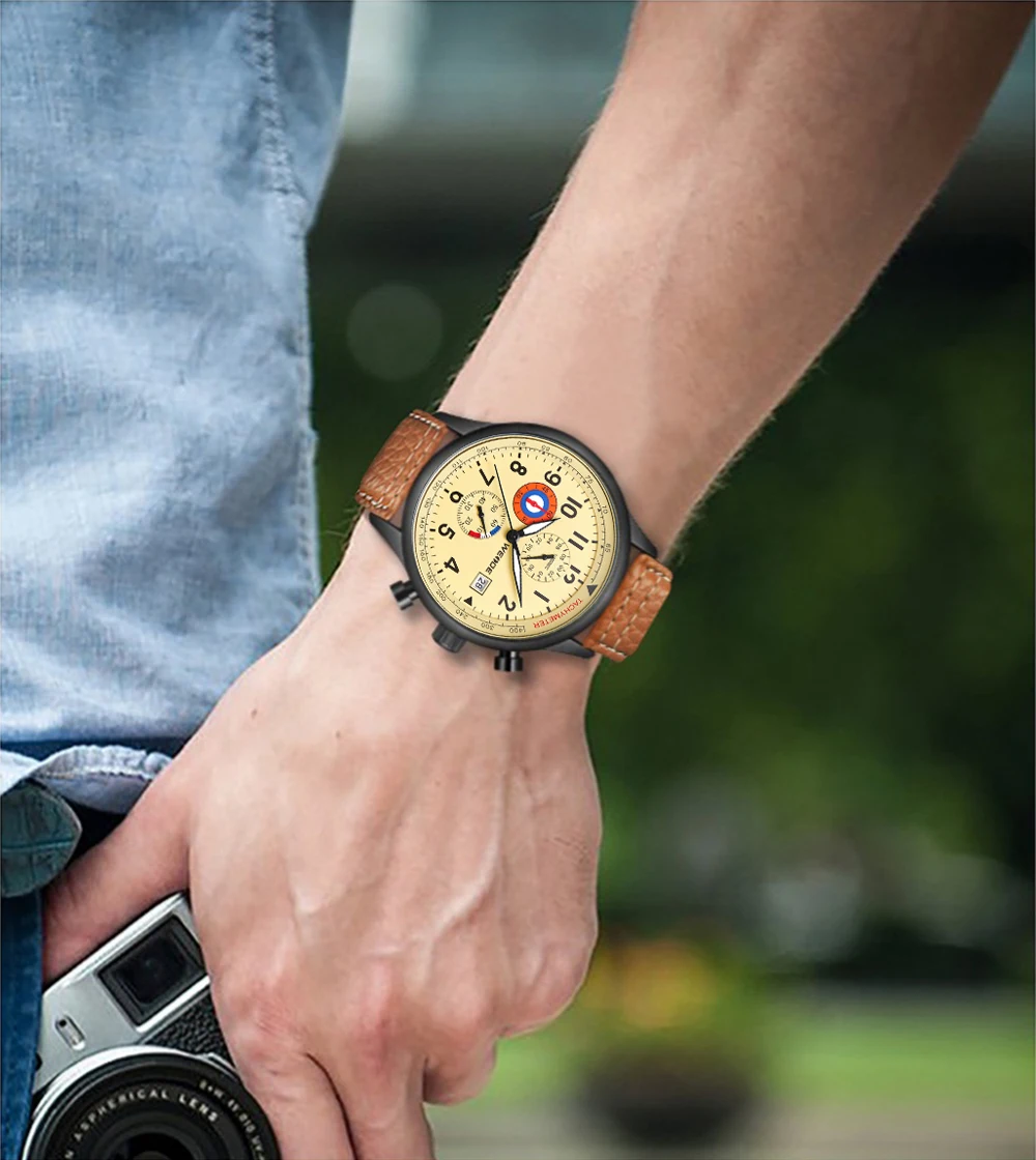 WEIDE мужские часы с кожаным ремешком спортивные аналоговые кварцевые часы с датой из сплава мужские часы s relogios masculino часы