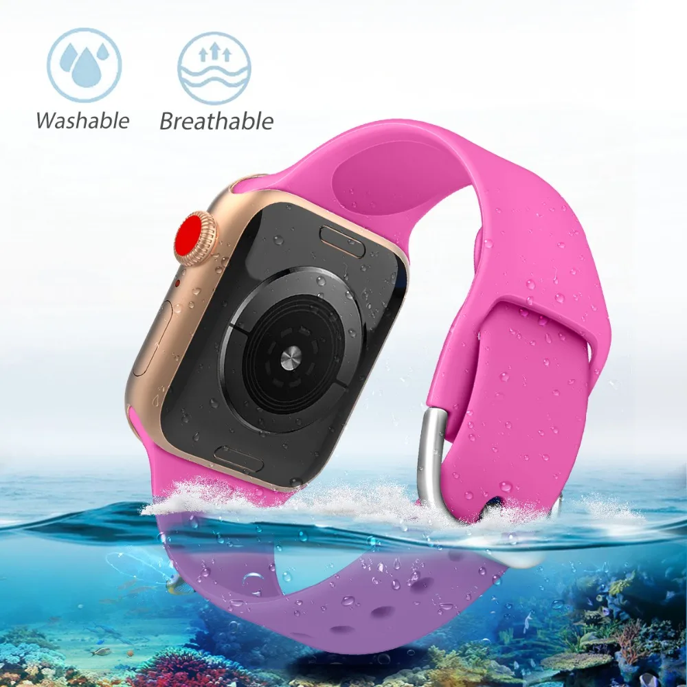 Спортивный силиконовый ремешок для apple watch 5 4 band 44 мм iwatch band 42 мм correa 38 мм pulseira apple watch 5 4 3 2 Браслет ремешок для часов