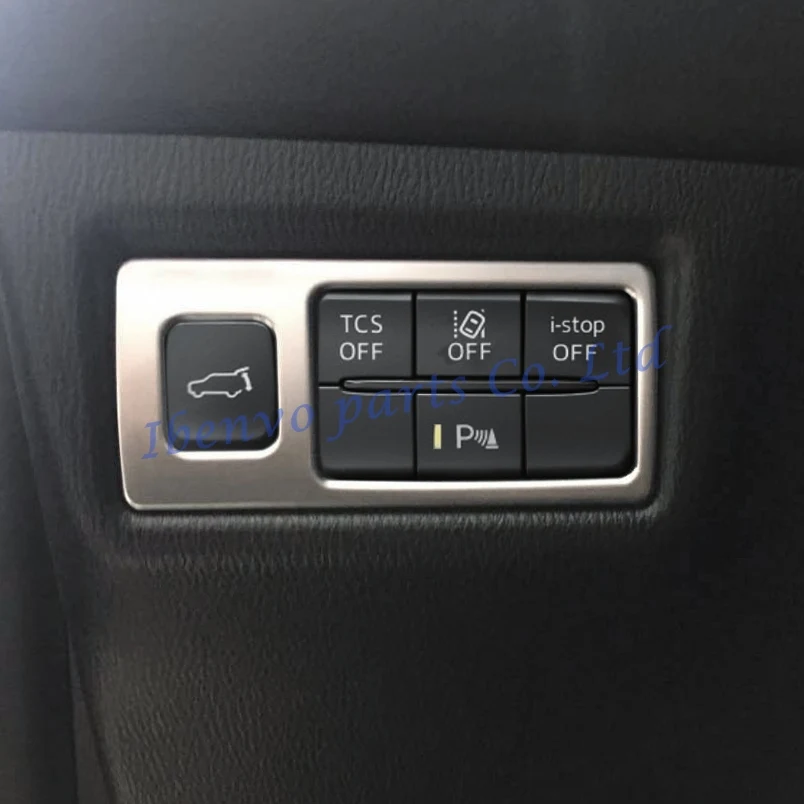 

Car Dashboard Function Switch Button Cover Trim For Mazda CX-5 KF CX5 2017 2018 Trunk Switch Matte Chrome Inner Accessories