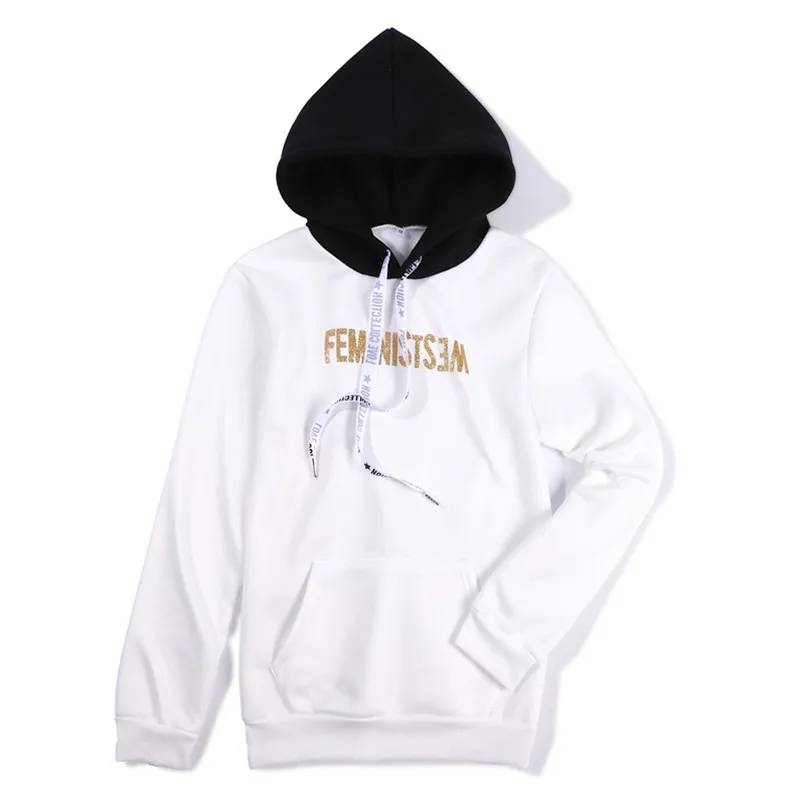 

2018 Russian Seasonal Hot New Women's Hoodies Color Matching Hot Stamping Letter Sweatshirt 10 Color Large Size Winter Clothing
