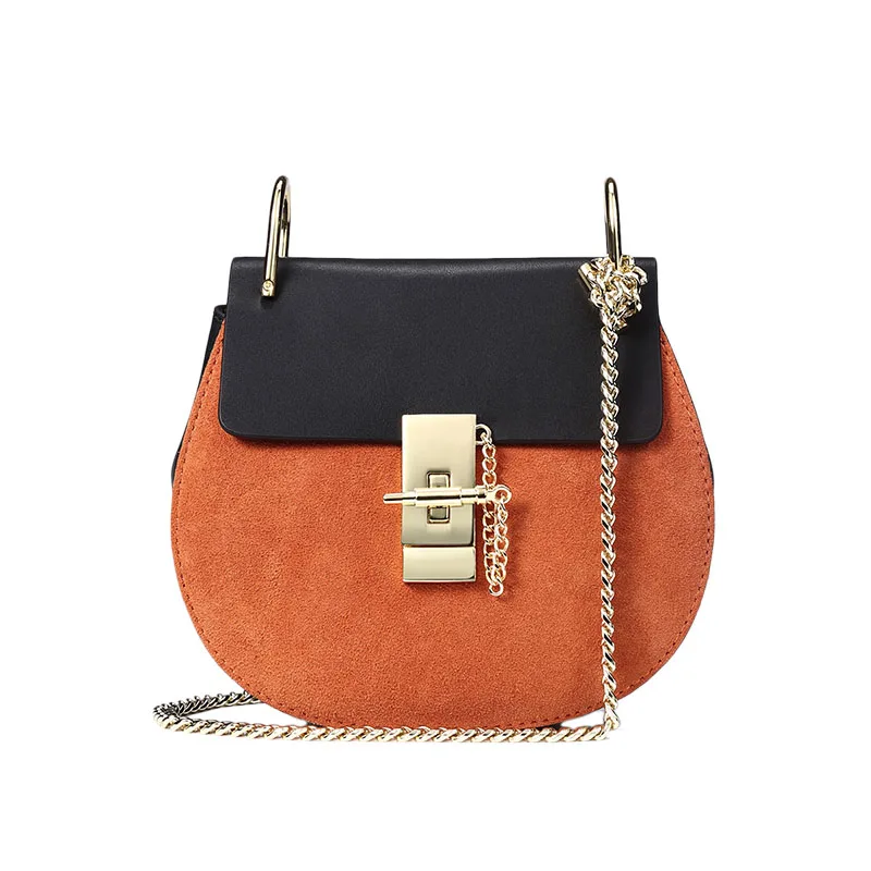 

Japan and South Korea ladies leather chain bag-style pig bag Mini Korean men's leather chain bag-style saddle bag