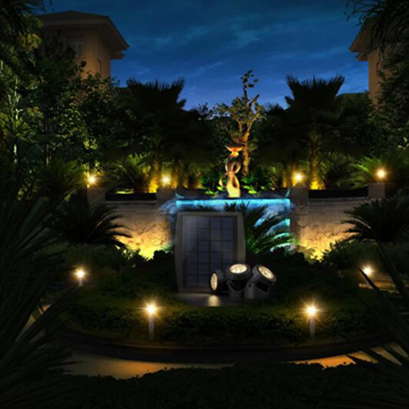 Emissor de Luz Jardim ao ar Solares para a Paisagem do Jardim Luz do Ponto à Prova Diodo Solar Alimentado Luzes Subaquáticas Dip68 Água Ip68 Livre Lâmpadas Rgb Led 11 Lâmpadas solares