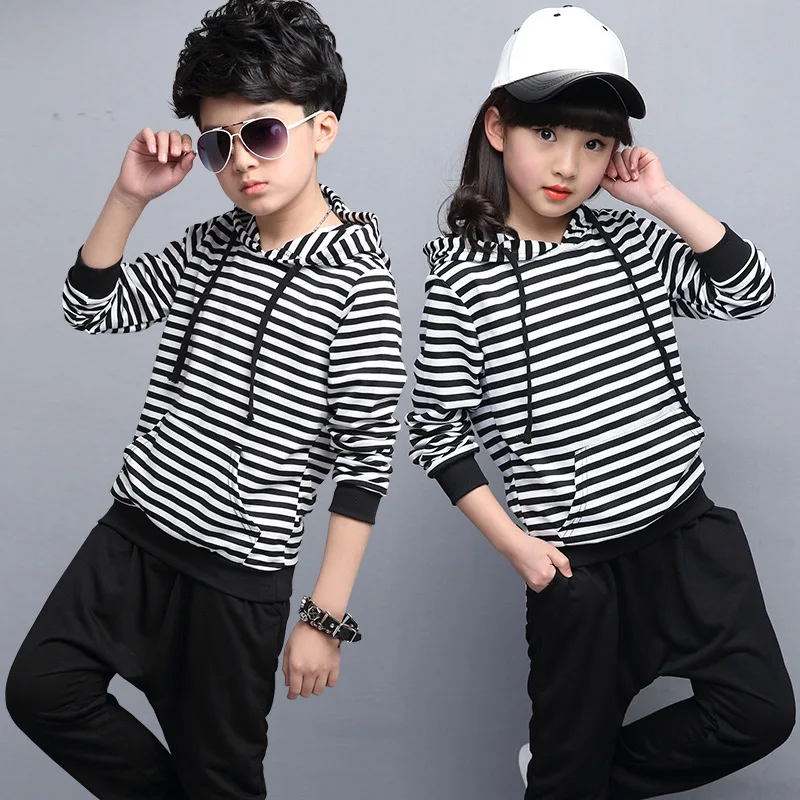 

Boys Sport Suit Girls Tracksuits Spring Autumn Casual Striped Cotton Kids Outfits Long Sleeve Shirts Pants Children Clothing Set