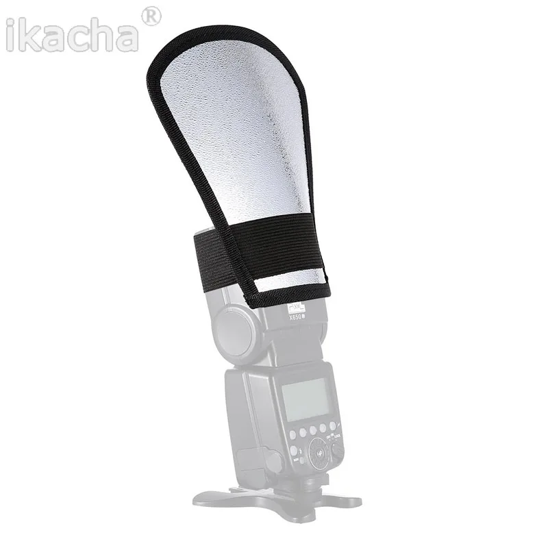 2 in 1 Silver/White Camera Flash Diffuser Softbox Photo Flash Light Reflector For Canon 580EX 550EX Cameras Size 11*18*20cm flash diffuser,camera softbox,camera flash reflector