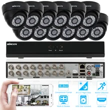 KKMOON 16CH H.264 960 H/D1 DVR система безопасности с 12 шт 800TVL IR-CUT камера ночного видения CCTV для домашнего наблюдения
