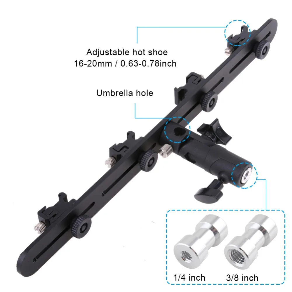 Универсальный кронштейн с четырьмя вспышками горячий башмак, скоростной светильник, подставка, зонт, светильник, держатель для студийной видеокамеры Dslr камеры Canon Nikon Yongnuo
