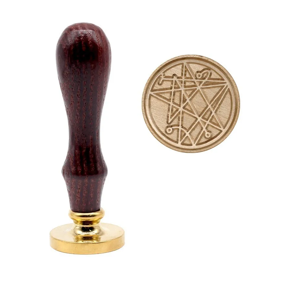 

Fire Paint Seal Metal Retro Wood Handle DIY Craft Necronomicon Children's Toys Decorate Birthday Card Wax Seal Stamp