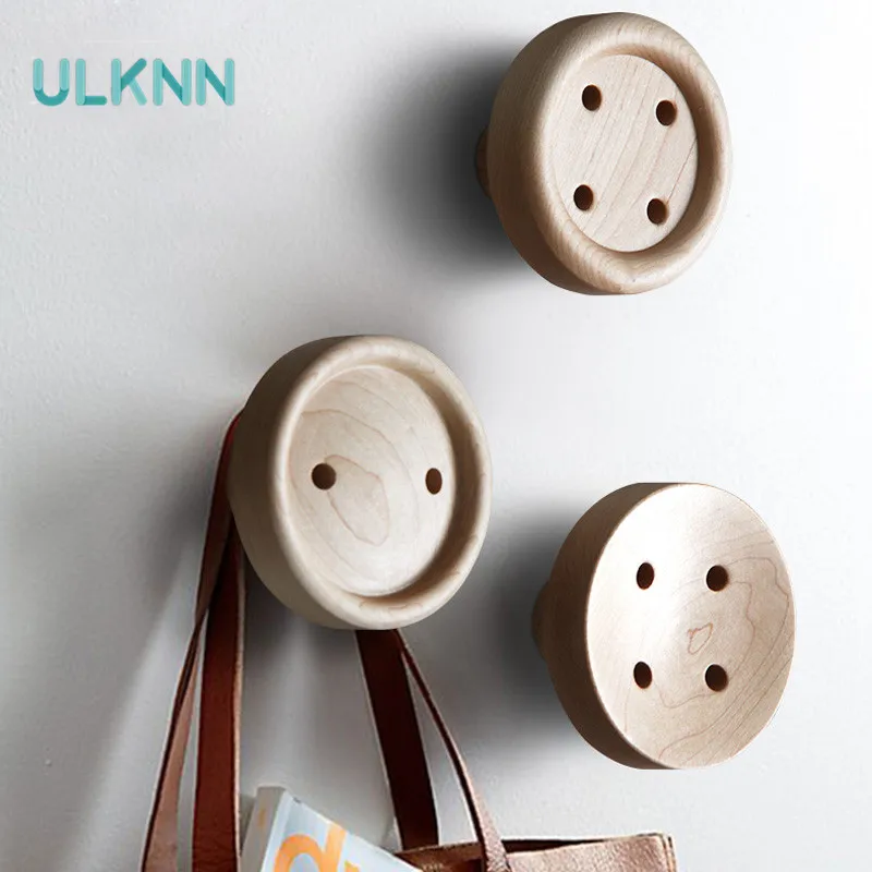 European Style Wall Fastener Hook Nordic Creative Solid Wood Hanger