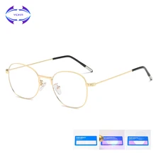 VCKA, анти-синий светильник, очки для компьютера, для мужчин и женщин, круглые очки с оттеночной пленкой, линзы, защита глаз от работы, металлические очки для телефона