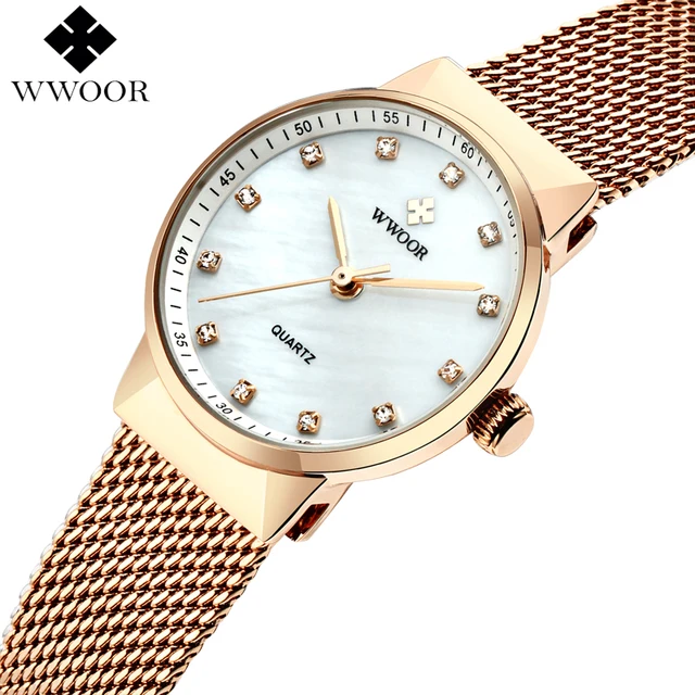 WWOOR Brand Luxury Women Waterproof Quartz Watch Ladies Rose Gold Small Clock Fe WWOOR Brand Luxury Women Waterproof Quartz Watch Ladies Rose Gold Small Clock Fe