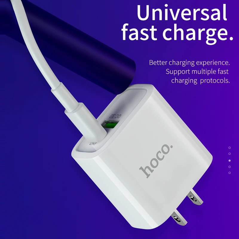 HOCO PD QC 3,0 FCP AFC USB зарядное устройство Быстрая зарядка EU US UK вилка Быстрая зарядка настенное зарядное устройство для мобильного телефона для iPhone X Xiaomi huawei