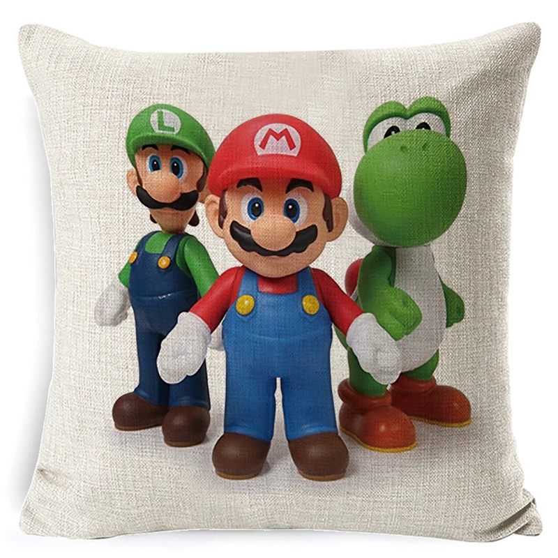 Fokusent Чехлы Super Mario подушки креативные хлопчатобумажные льняные наволочки для