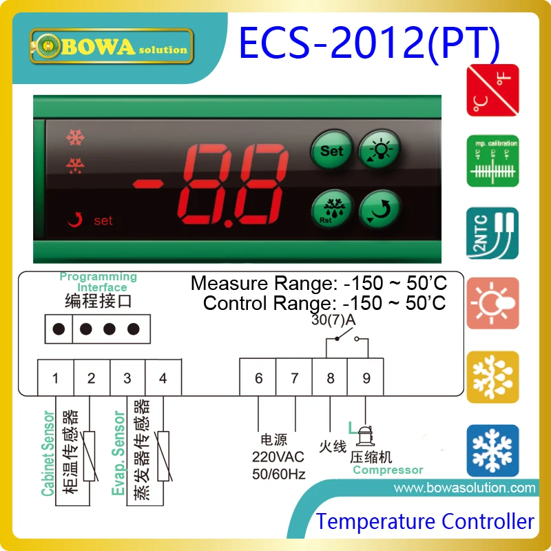 Контроль температуры для 3/4 ступеней каскадных холодильных установок для контроля криогенного процесса, глубокая морозильная камера-120'C или-150'C