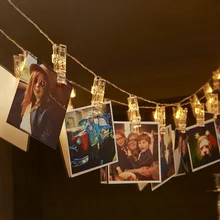 Светодиодный светильник с зажимом для фото, новогоднее свадебное украшение, гирлянда на батарейках, Сказочная гирлянда, настенные украшения, подарок на день Святого Валентина#10