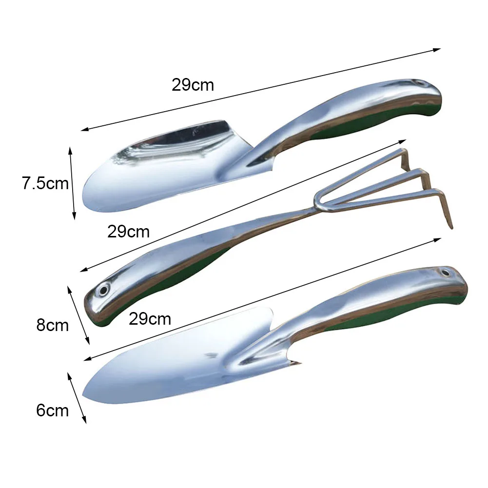 3 шт. Новый портативный резиновая ручка из нержавеющей стали садовая лопата нескользящая резиновая ручка Лопата набор инструментов для