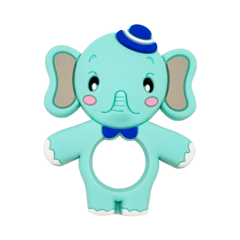 Elephant Green Пищевые Силиконовые Прорезыватели для зубов, Детские Кольца коала для младенцев Силиконовые Прорезыватели для детей, подарок для прорезывания зубов, игрушки для малышей - Цвет: Elephant Green