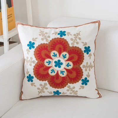 INMYLIFE цветок подушки с вышивкой с цветочным принтом декоративные наволочки для подушки с вышивкой подушка, домашний декор для дивана размером 45*45 см - Цвет: I