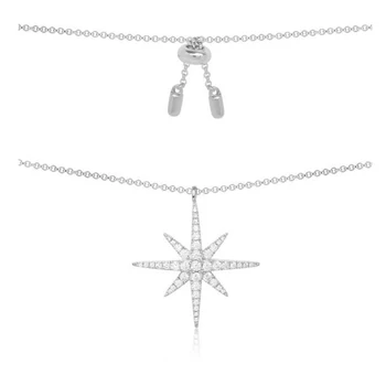 

# [MeiBaPJ]Real 925 Sterling Silver Stars Pendant Necklace for Women with AAA High Quality Stones Necklace Wedding Fine Jewelry