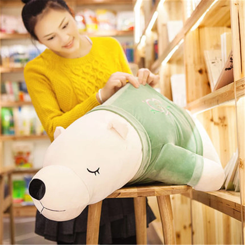 cuddly soft polar bear plush toy soft fluffy stuffed lying white bears pillow doll13