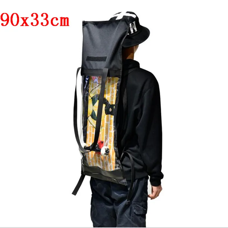 Высокое качество нейлоновый скейтборд рюкзак 47x27 см водонепроницаемый плечо Скейтбординг сумки для мужчин Fishboard спортивная сумка - Цвет: type-2 black 90x33cm