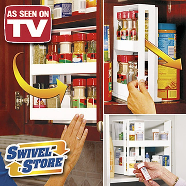 Free Shipping 24pcs/lot Swivel Store Spice Rack As Seen On TV Swivel Store  Space Saving Cabinet Organizer