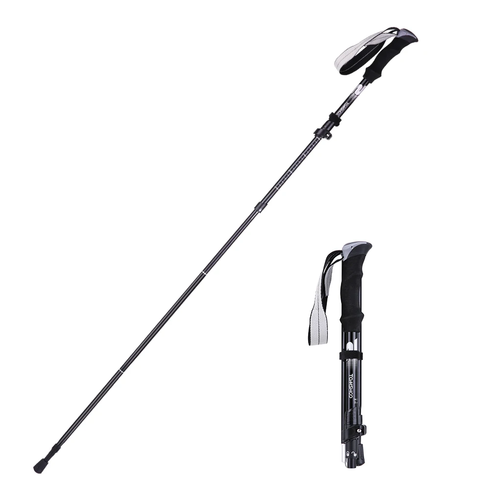

TOMSHOO Trekking poles hike walking stick nordic walking cane Aluminum ski camp telescopic baton outdoor hiking poles crutches