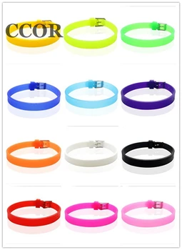 

CCOR, 50PCS 8MM Silicone Wristband Bracelets (12 colors can choose) DIY Accessory Fit 8mm Slide Letter /Slide Charms, SWD002
