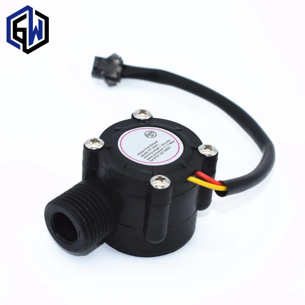 

12V Water Flow Sensor DC 5-18V Flowmeter Hall Flow Sensor Water Control Liquid Flow Sensor Switch 1-30L/min 2.0MPa YF-S201