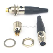 2 шт. Mini XLR 5pin мужской на панель Разъем Аудио Микрофон для кабеля