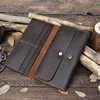 100% Guarantee Crazy Horse Leather Wallet Genuine Leather Long Wallet Men Purse Casual Wallet with big phone pocket,long wallet 4